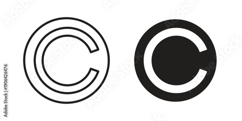 Copyright icons In Trendy Design Vector Eps 10, Editable Stroke and solid flat.