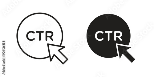 CTR icons In Trendy Design Vector Eps 10, Editable Stroke and solid flat.