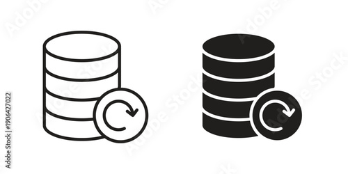 Data backup icons In Trendy Design Vector Eps 10, Editable Stroke and solid flat.