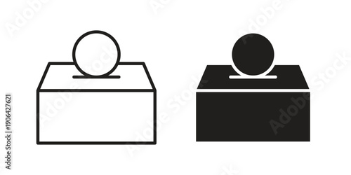 Donation box icons In Trendy Design Vector Eps 10, Editable Stroke and solid flat.