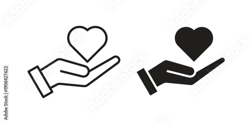 Donations icons In Trendy Design Vector Eps 10, Editable Stroke and solid flat.