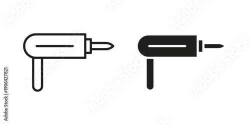 Drill icons In Trendy Design Vector Eps 10, Editable Stroke and solid flat.
