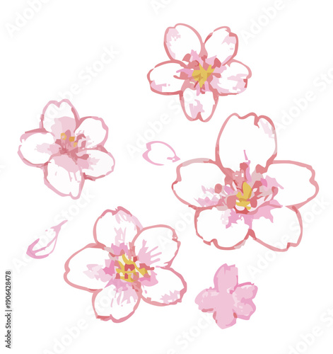 桜のイラスト。ベクターイラスト素材。