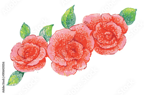 バラのイラスト素材。ベクターイラスト素材