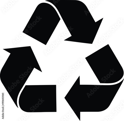 Green Recycling Symbol Icon with Arrows for Eco Conservation and Environmental Awareness