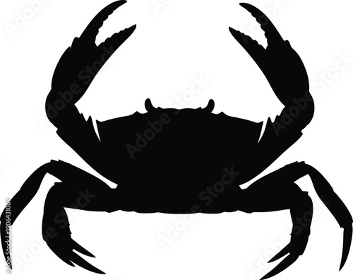 Crab silhouette vector illustration isolated on white background
