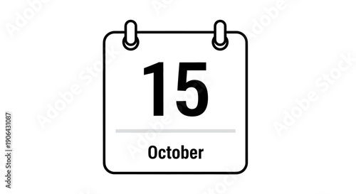October 15 calendar date icon.