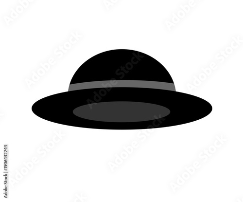 black hat on a white background, illustration icon,