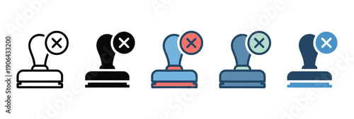 Rejected stamp icon element for design, vector illustration of denied approval, disapproved mark