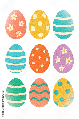 Wallpaper Mural Colorful patterned Easter eggs spring holiday Torontodigital.ca