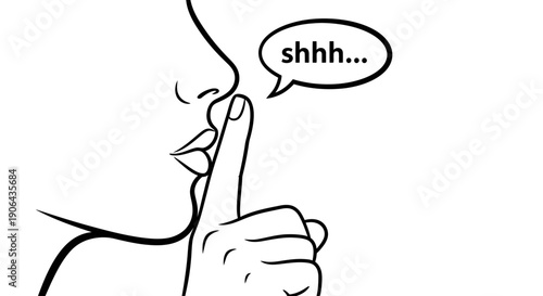 A person is quietly gesturing to be silent with finger on lips.