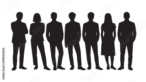 Silhouettes of professionals standing together in unity