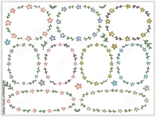 くすみカラーフラワーフレーム