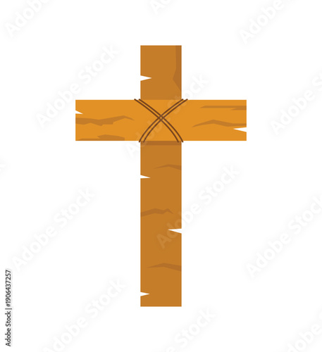 Illustration cross wood unique design isolated on white background abstract