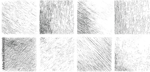 Eight grey textured backgrounds with diagonal and vertical scratch patterns