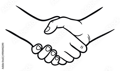 A bold graphic featuring two hands engaged in a firm handshake, symbolizing crucial business agreement, successful partnership, and mutual trust for corporate communications and marketing
