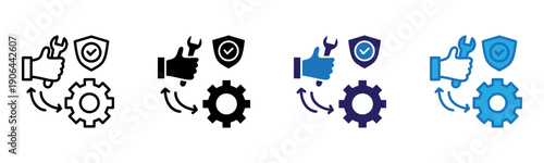 Initial Support Icon Multi Style Vector Illustration