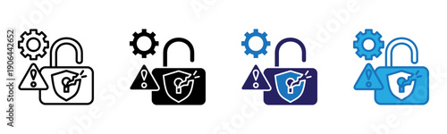Breach Icon Multi Style Vector Illustration