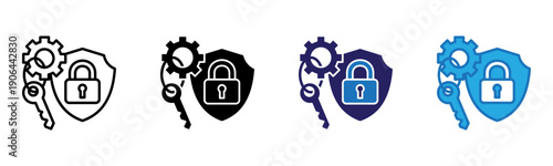 Security Icon Multi Style Vector Illustration