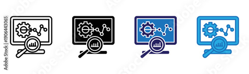 Monitoring Icon Multi Style Vector Illustration