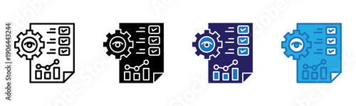 Audit Icon Multi Style Vector Illustration
