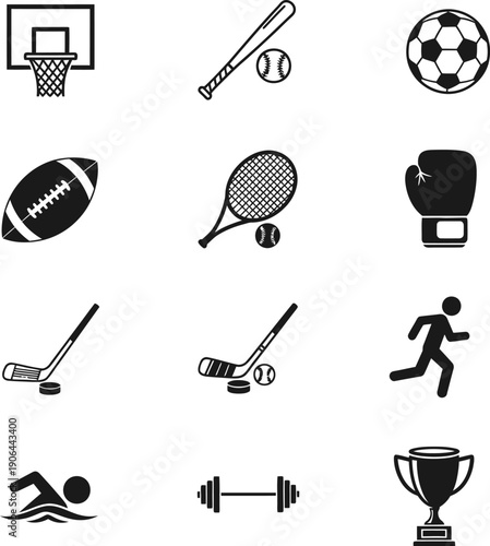 Olympic sports icons featuring various athletic disciplines