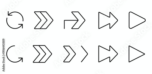 Free Download Set of navigation arrows and symbols, icons, vector icons and stickers, including glyph and solid styles - GFXLoad