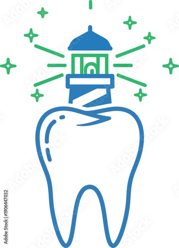 World Oral Health Day Tooth Lighthouse Icon Dental Vector Teeth Oral Care Fresh Smile