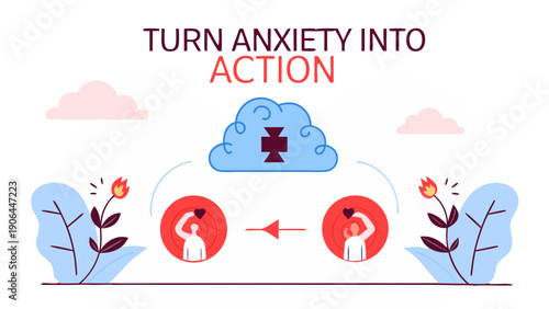 Turn Anxiety Into Action Concept Vector Illustration
