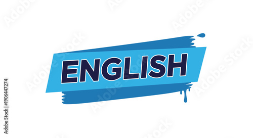 English Language Banner – Typography Brush Stroke Text Design