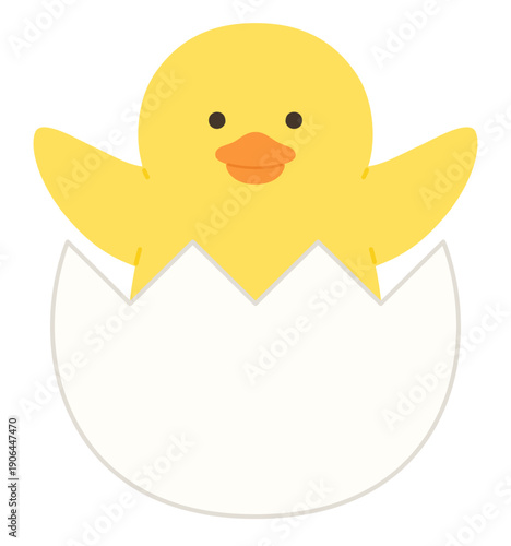 かわいいひよこと卵のベクターイラスト