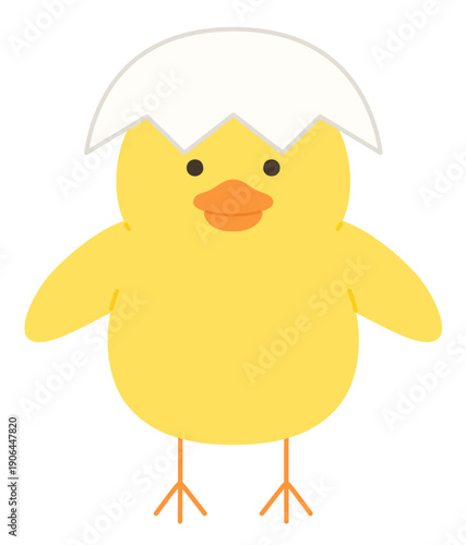 かわいいひよこと卵のベクターイラスト