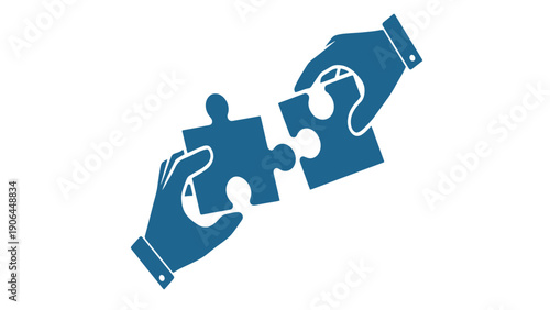 Two hands holding puzzle pieces together in a symbol of partnership
