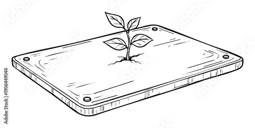 A resilient young plant pushing through a cracked hard surface symbolizing growth and overcoming challenges, ideal for motivational presentations and environmental advocacy materials.