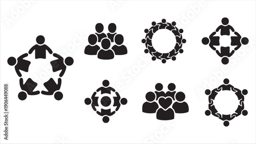 Minimal system charity icons collection featuring hearts hands money box and gift box