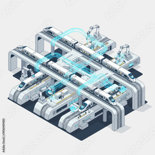 Industrial Piping System with Valves and Fittings.