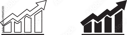 Growth Chart Icons Set