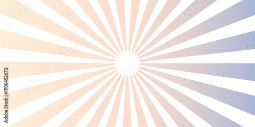 Bright orange and yellow sunburst background featuring a radial vector design with retro summer sunbeams and abstract light stripes for a vibrant sunrise wallpaper illustration