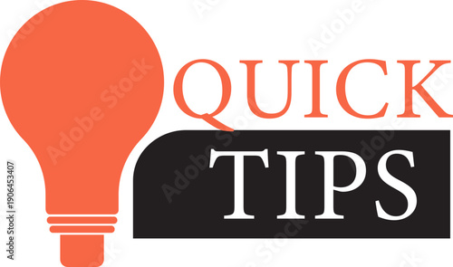 Quick tips icon for user guidance, help, information, ideas, and advice. Symbol for web and app interface design, representing top tips, helpful tricks, and smart ideas for business and advertising.