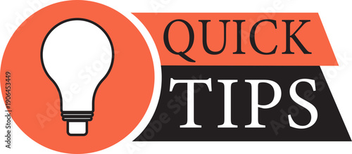 Quick tips icon for user guidance, help, information, ideas, and advice. Symbol for web and app interface design, representing top tips, helpful tricks, and smart ideas for business and advertising.