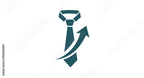Business tie with upward arrow symbolizing career growth and success