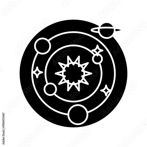 Galaxy and planet icon