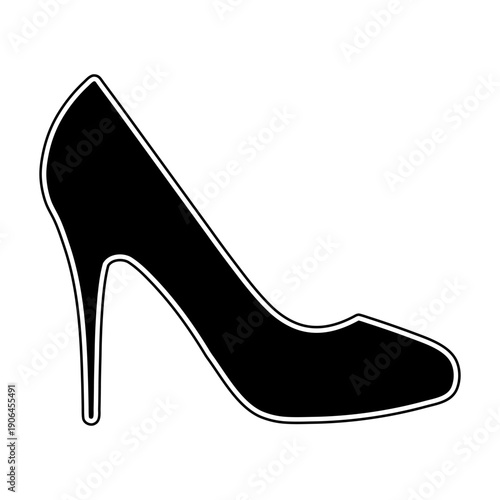 Elegant High Heel Shoe Silhouette Design.