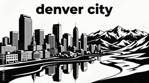 denver city skyline urban architecture downtown landmark travel tourism america usa landscape metropolitan business culture modern historic destination famous district with colorado mountains river