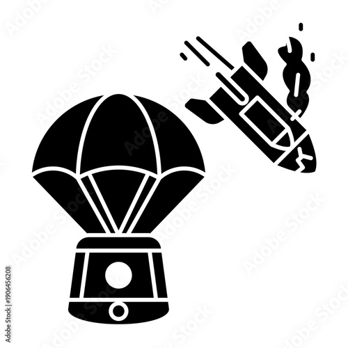 Space plane down icon