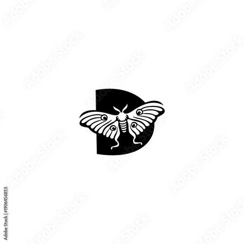 Foto Mystical Moon Moth Letter D A...