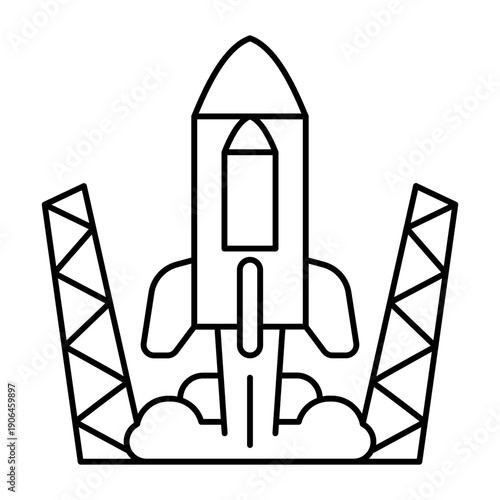 Launch space plane icon