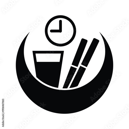 Modern minimalist icon set for restaurant or food service