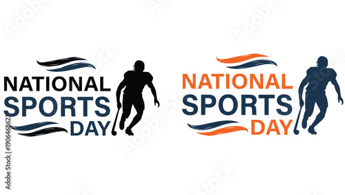 National Sports Day celebration with hockey players and Indian flag colors