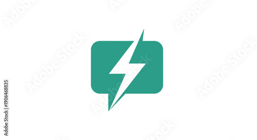 Modern communication concept with speech bubble and lightning bolt icon.